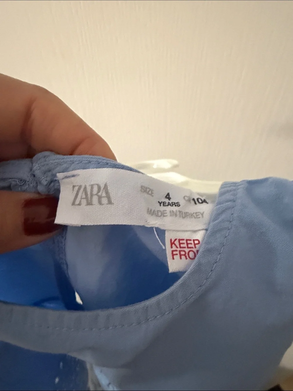 Zara Light Blue Eyelet Cotton Girls' Matching Set